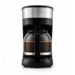OVENTE 12-Cup Drip Coffee Maker with Borosilicate Glass Carafe, One-Touch Operation Machine, Anti-Drip System, Reusable Filter and Clear View Water Level Gauge, Ideal for Home or Office, Black CM412B