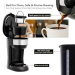 OVENTE 12-Cup Drip Coffee Maker with Borosilicate Glass Carafe, One-Touch Operation Machine, Anti-Drip System, Reusable Filter and Clear View Water Level Gauge, Ideal for Home or Office, Black CM412B