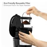 OVENTE 12-Cup Drip Coffee Maker with Borosilicate Glass Carafe, One-Touch Operation Machine, Anti-Drip System, Reusable Filter and Clear View Water Level Gauge, Ideal for Home or Office, Black CM412B