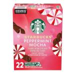 Starbucks K-Cup Coffee Pods, Peppermint Mocha Flavored Coffee for Keurig Brewers, 100% Arabica, 1 Box (22 Pods)