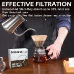 200 Count Coffee Filters 2, V60 Coffee Filters, Unbleached Natural Disposable Cone Paper Filter 2-4 Cup Fits for Pour Over and Drip Coffee Maker, Suitable for Home Coffee Shop Commercial