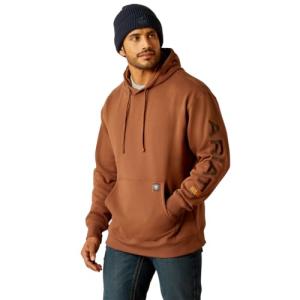 Ariat Men's Rebar Graphic Hoodie, Aztec/Coffee Bean, X-Large