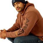 Ariat Men's Rebar Graphic Hoodie, Aztec/Coffee Bean, X-Large