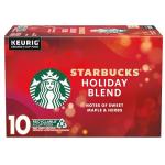Starbucks K-Cup Coffee Pods, Medium Roast Coffee for Keurig Brewers, Holiday Blend, 100% Arabica, Limited Edition Holiday Coffee, 1 Box (10 Pods)