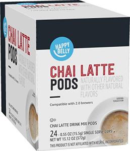 Happy Belly Tea Pods Compatible with 2.0 K-Cup Brewers, Chai Latte, 24 Count (Previously Solimo)