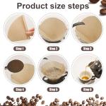 100 Count Pour Over Coffee Filters Paper, Size 02 Natural Brown Coffee Filters Cone, V02 Unbleached Disposable Paper Filters Compatible with Pour Over and Drip Coffee Maker(2-4 Cups)