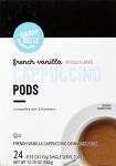 Amazon Brand - Happy Belly Cappuccino Coffee Pods Light Roast Compatible with 2.0 K-Cup Brewers, French Vanilla Flavored, 24 Count, 1.5 pound (Pack of 1)
