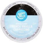 Amazon Brand - Happy Belly Cappuccino Coffee Pods Light Roast Compatible with 2.0 K-Cup Brewers, French Vanilla Flavored, 24 Count, 1.5 pound (Pack of 1)