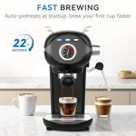 XIXUBX Espresso Machine 20 Bar, Compact Coffee Maker with Milk Frother Steam Wand Professional Coffee Machine for Home, Latte Cappuccino Machine for Office Use