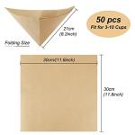 BYKITCHEN Pour Over Coffee Filter, Squares, Natural Unbleached Disposable Coffee Filter Papers for Pour Over Coffee Maker Drippers and More(Set of 50 & Fit for 3-10 Cups)