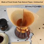 BYKITCHEN Pour Over Coffee Filter, Squares, Natural Unbleached Disposable Coffee Filter Papers for Pour Over Coffee Maker Drippers and More(Set of 50 & Fit for 3-10 Cups)
