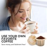 100 Count Fanativita K Cup Coffee Filters Disposable for Keurig Single Cup, Compatible with All Reusable K Cups (Unbleached)