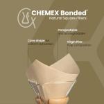 Chemex Unbleached Square Coffee Filters, 100 Count