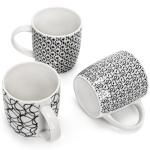 Geometric Textured Ceramic Coffee Mugs Gift Set
