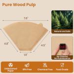 200 Count #4 Cone Coffee Filters 8-12 Cup, Unbleached Natural Coffee Paper Filters, No Blowout, Disposable Coffee Filter for Pour Over and Drip Coffee Maker