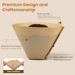 200 Count #4 Cone Coffee Filters 8-12 Cup, Unbleached Natural Coffee Paper Filters, No Blowout, Disposable Coffee Filter for Pour Over and Drip Coffee Maker