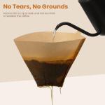 200 Count #4 Cone Coffee Filters 8-12 Cup, Unbleached Natural Coffee Paper Filters, No Blowout, Disposable Coffee Filter for Pour Over and Drip Coffee Maker