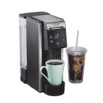 Hamilton Beach FlexBrew Advanced 4-in-1 Single Serve Hot & Iced Coffee Maker with Removable 45 oz. Water Reservoir, Use Pod Packs and Grounds, Fast Brewing, LED Touchscreen, Black (49925)