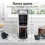 Hamilton Beach FlexBrew Advanced 4-in-1 Single Serve Hot & Iced Coffee Maker with Removable 45 oz. Water Reservoir, Use Pod Packs and Grounds, Fast Brewing, LED Touchscreen, Black (49925)