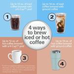 Hamilton Beach FlexBrew Advanced 4-in-1 Single Serve Hot & Iced Coffee Maker with Removable 45 oz. Water Reservoir, Use Pod Packs and Grounds, Fast Brewing, LED Touchscreen, Black (49925)