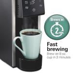 Hamilton Beach FlexBrew Advanced 4-in-1 Single Serve Hot & Iced Coffee Maker with Removable 45 oz. Water Reservoir, Use Pod Packs and Grounds, Fast Brewing, LED Touchscreen, Black (49925)