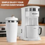 oveisn Singel Cup Coffee Maker Personal Single-Serve Compact Coffee Maker,Portable Handle, for Travel, Camping, Office, RV and Dorm