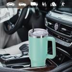 Stainless Steel Coffee Tumbler with Handle & Straw