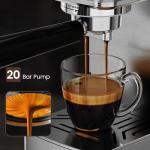 Electactic Espresso Machine 20 Bar, Compact Espresso Coffee Machine with Steam Milk Frother & 47oz Removable Water Tank, Hot Water Function for Home Cappuccino, Latte