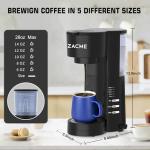 ZACME 4IN1 Single Serve Coffee Maker with Milk Frother & Grinder, Small Coffee Machine for K Cup & Ground, 28oz Water Tank, 6 to 14 oz Brew Sizes, Self-cleaning Function, Adjustable Drip Tray