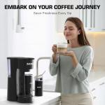 ZACME 4IN1 Single Serve Coffee Maker with Milk Frother & Grinder, Small Coffee Machine for K Cup & Ground, 28oz Water Tank, 6 to 14 oz Brew Sizes, Self-cleaning Function, Adjustable Drip Tray