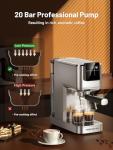 KEENSTAR 20Bar Espresso Machine with Rapid Cold Brew, Hot & Iced Coffee Makers, Stainless Steel Espresso Maker with Milk Frother Steam Wand, Touch Screen with Water Tank for Latte, Cappuccino, Gift