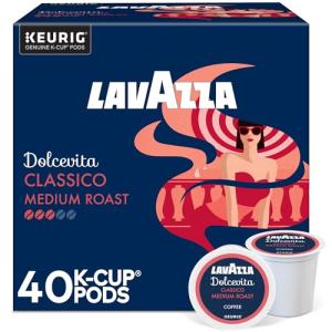 Lavazza Dolcevita Classico, Single-Serve Keurig K-Cup Pods, Medium Roast Coffee, 40-Count Box