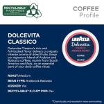 Lavazza Dolcevita Classico, Single-Serve Keurig K-Cup Pods, Medium Roast Coffee, 40-Count Box