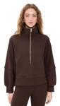 Varley Women's Milano Half-Zip Sweatshirt, Coffee Bean, Brown, L