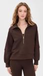 Varley Women's Milano Half-Zip Sweatshirt, Coffee Bean, Brown, L