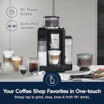 De'Longhi Rivelia Automatic Espresso Machine with Grinder & Milk Frother – All-in-One Coffee Maker, Hot & Iced Latte, Cappuccino, Bean Switch System, Burr Grinder, Compact Italian Design, Black