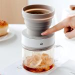 Minidiva Cold Brew Coffee Maker, Vacuum Extraction Coffee Machine, Fully Automatic 4-minutes Brewing Pneumatic Extraction, Reusable, Portable, Battery Powered, 350ML for Home Office Camping (Gray)