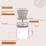 Minidiva Cold Brew Coffee Maker, Vacuum Extraction Coffee Machine, Fully Automatic 4-minutes Brewing Pneumatic Extraction, Reusable, Portable, Battery Powered, 350ML for Home Office Camping (Gray)