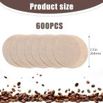 600 PCS Unbleached Coffee Filters compatible with Aeropress Coffee Maker Replacement Round Coffee Filters Disposable Paper Filters