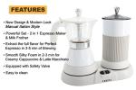 FUOCCI Espresso Maker With Milk Frother 3 To 5 Cups Italian Coffee Maker Electric Moka Pot And Frother For Cappuccino, Mocha, Latte Macchiato Cuban Coffee Maker Electric Cafeteras Electricas Modernas