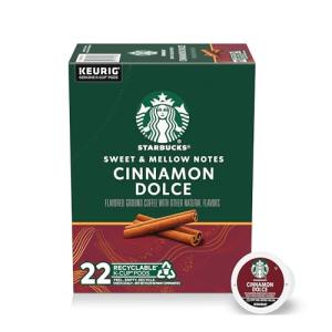 Starbucks K-Cup Coffee Pods, Flavored Hot or Iced Coffee, Cinnamon Dolce, 22 Keurig Pods