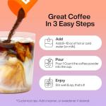 SATURNBIRD Instant Coffee Cold Brew，Coffee Packets of Medium/Dark Roast, 100% Arabica, Enjoy Hot/Cold Freeze Dried Iced Coffee, 24 Single Servings for Home, Travel, Office, 3 Roast Levels (NO.4-6)