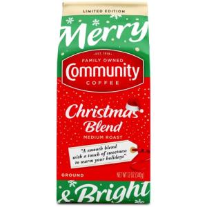 Community Coffee Christmas Blend Ground Coffee, Medium Roast, 12 oz Bag (Pack of 1)