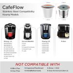 Noalto Reusable K Cups and Coffee Pods,Universal stainless steel k Cups for Keurig 2.0 and 1.0 Coffee Makers machine(2pack)