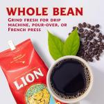 Lion Coffee, Arabica Coffee Beans, Light Roast Whole Bean Coffee, Vanilla Macadamia Flavor, A Taste of Aloha, 24 Ounce Bag