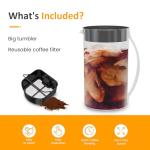 SUNVIVI Iced Tea Maker with 3-Quart Pitcher, Iced Coffee Brewing Maker for Ground Coffee, Tea Bags, Loose Leaf Tea, 7 Cups Coffee Machines for Home, Strength Control for Flavor, Black