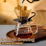 220 Count #4 Cone Coffee Filters, Tear-Resistant Seams, Unbleached for 8–12 Cup Coffee Makers