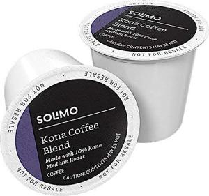 Amazon Brand - Solimo Medium Roast Coffee Pods, Kona Blend, Compatible with Keurig 2.0 K-Cup Brewers, 100 Count