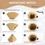 Niveaya 200 Count Coffee Filters #4, Unbleached Natural Brown Coffee Filters 8-12Cup, Disposable Cone Paper Fliters for Pour Over and Drip Coffee Maker