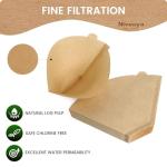 Niveaya 200 Count Coffee Filters #4, Unbleached Natural Brown Coffee Filters 8-12Cup, Disposable Cone Paper Fliters for Pour Over and Drip Coffee Maker